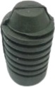 A dark grey ribbed bellows boot.