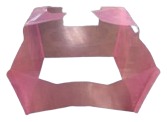 A pink molded surround with a rectangular opening.