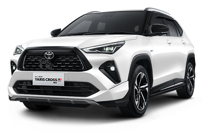 A white compact SUV with a black roof.
